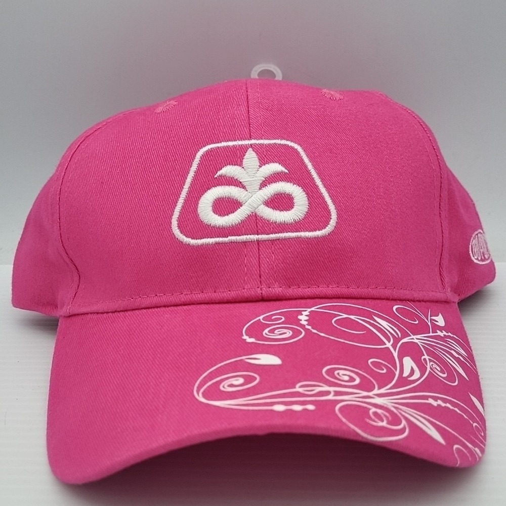 Pioneer Dupont Women's Solid Pink Designer Strapback  Hat Cap Ballcap One Size